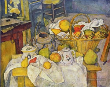 Nature morte impressionnisme œuvres - Nature morte avec panier Paul Cézanne